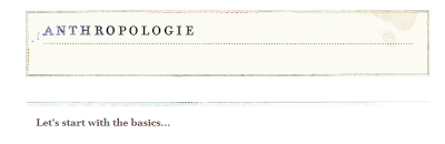 Anthropologie's Survey Goodness Fun Time is back!!