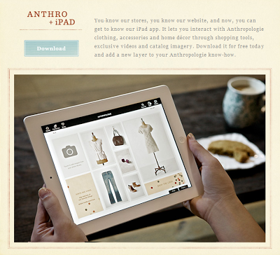 Anthropologie unveils its iPad app