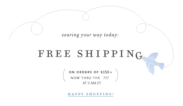 Free Shipping is back on Anthropologie.com!