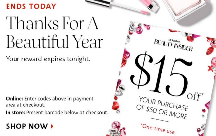 It's the last day to enjoy your Sephora loyalty reward!!