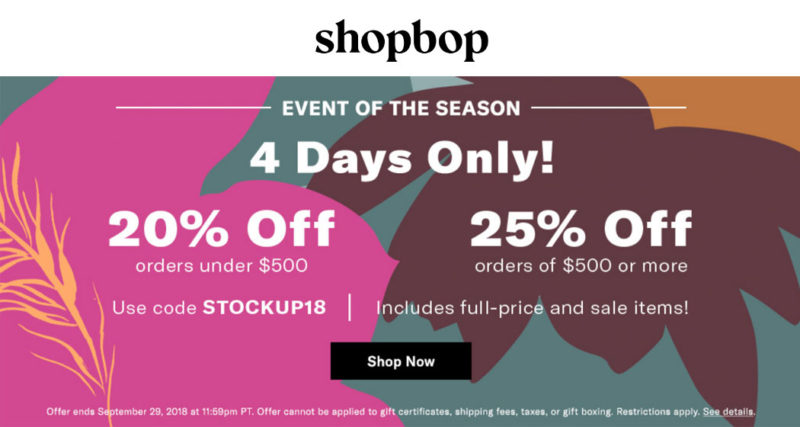 Time for one of my favorite events -- the Shopbop Event of the Season!!